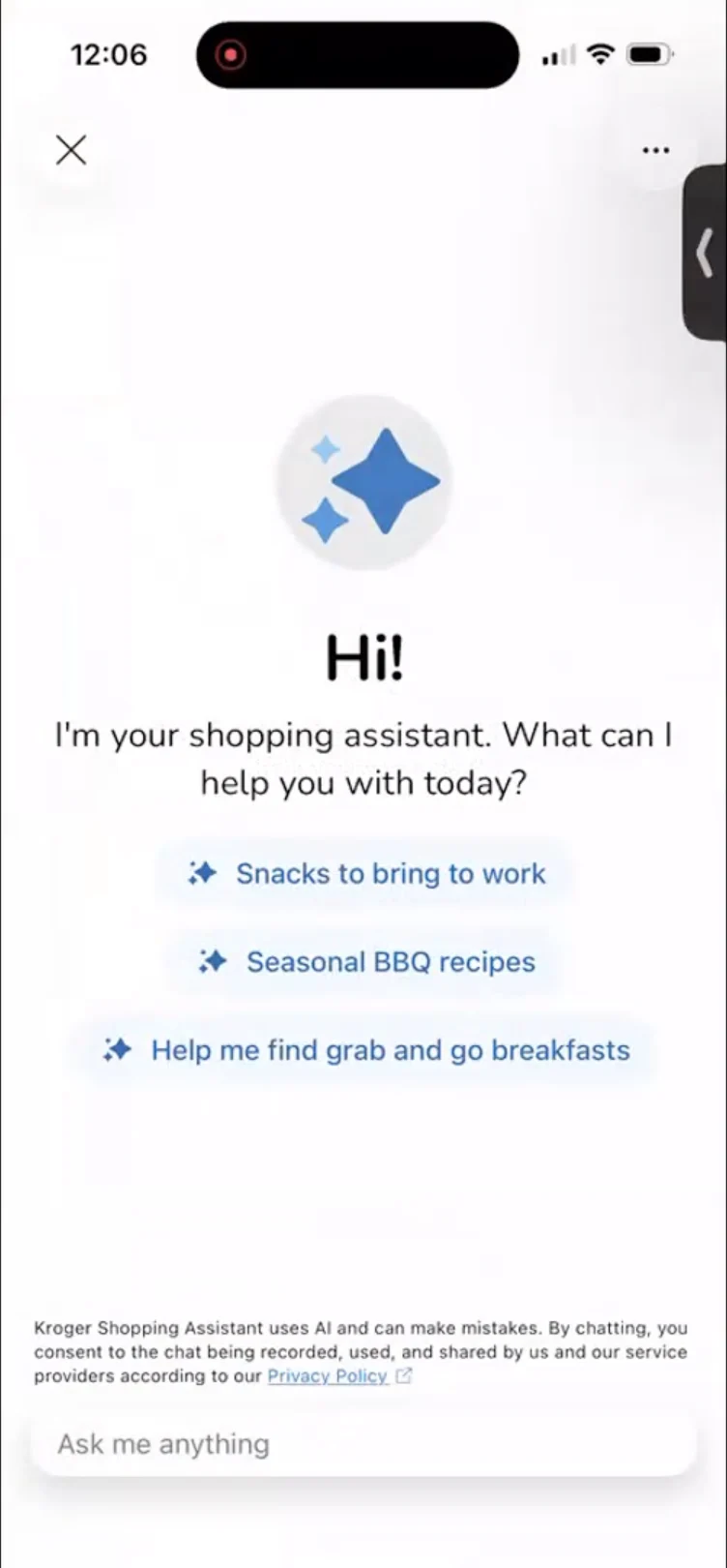 Tool A, KSA: a shopping assistant in a mobile app